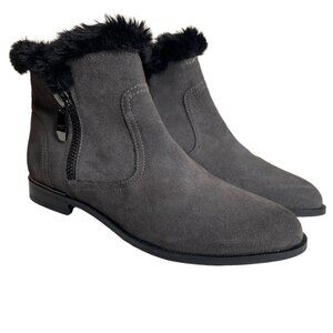 Marc Fisher Gray Suede Leather Rasill Ankle Boots Size 6.5